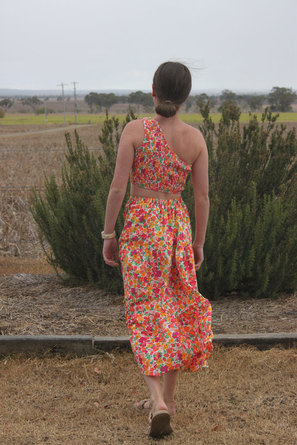 one shoulder matching set