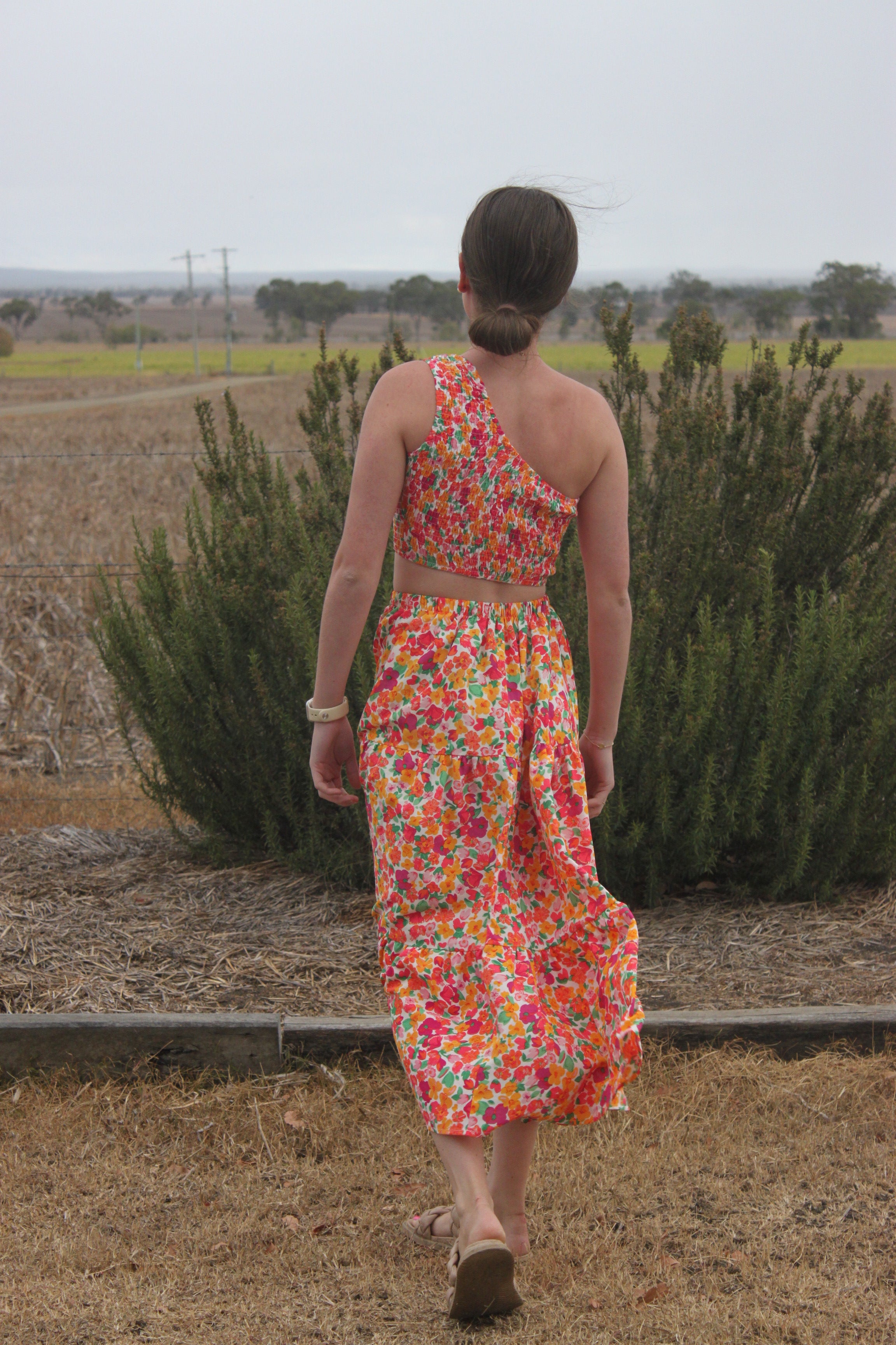 one shoulder matching set