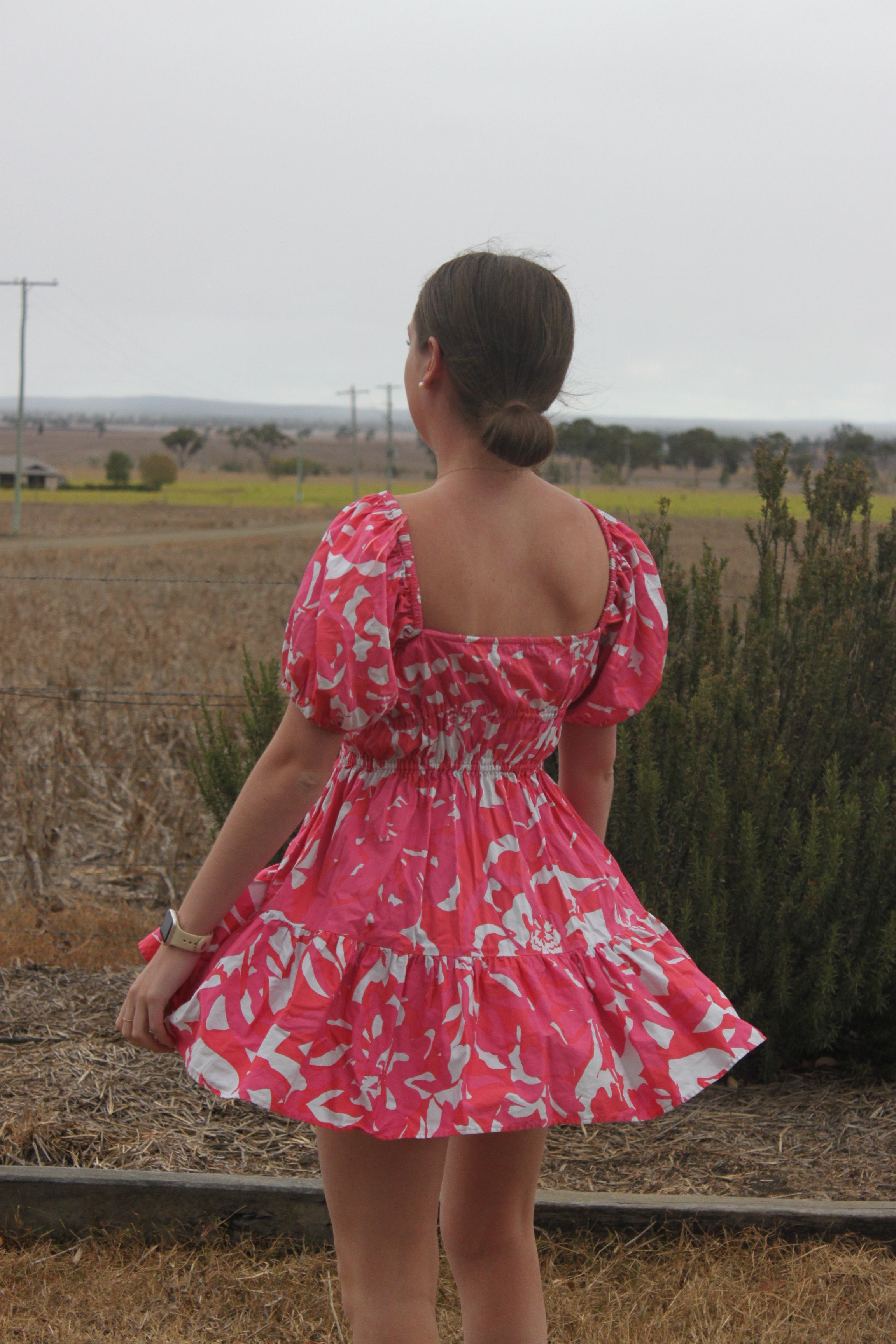 Pink and White dress