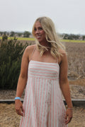 Pink and White Striped Sheike Dress