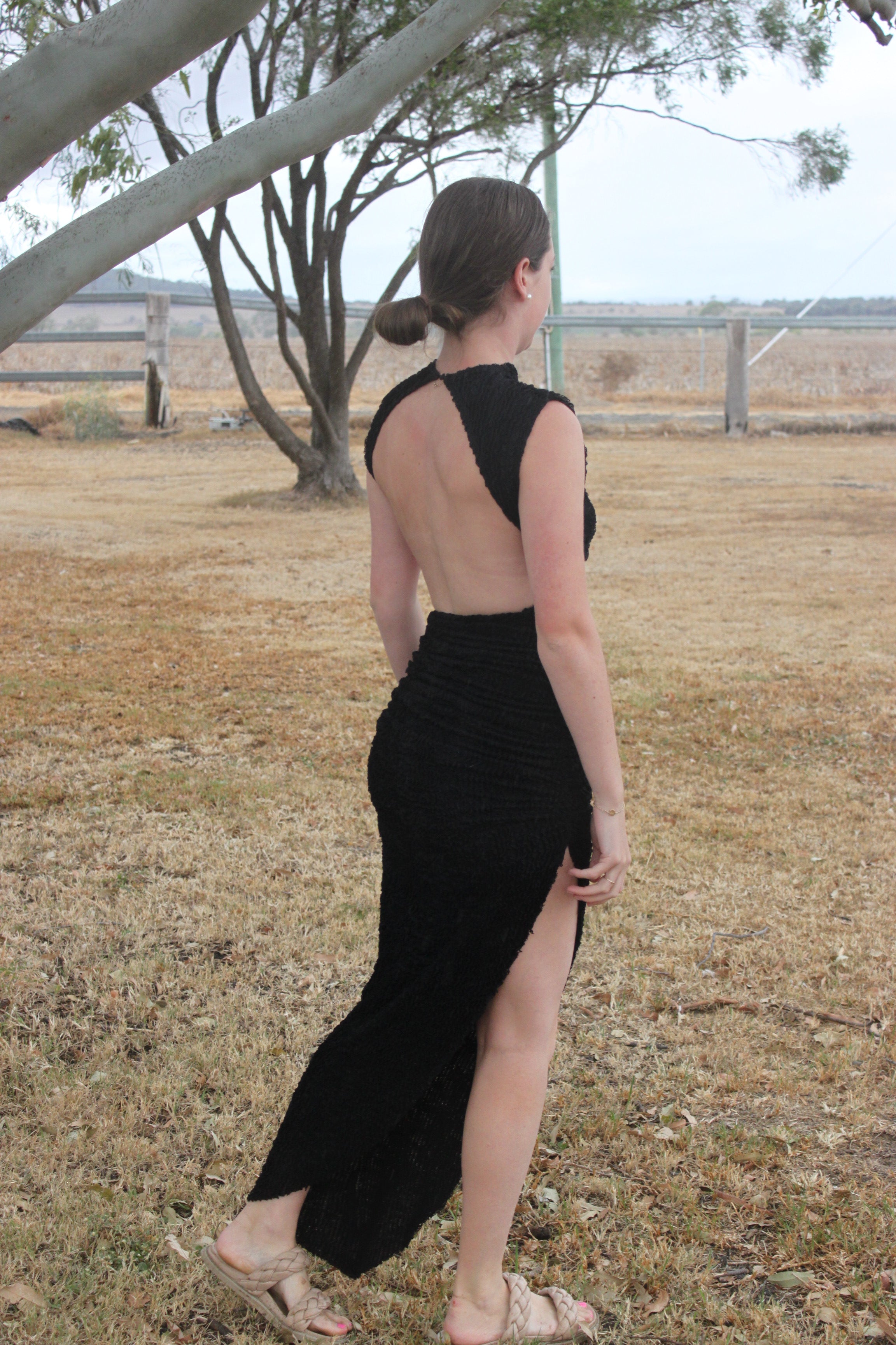 Black Backless dress